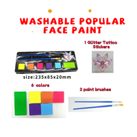 Kit de peinture pour le visage et le corps en vrac |   À base d'eau, non toxique |   Comprend des paillettes, des pinceaux et des pochoirs | Fournitures de peinture corporelle.