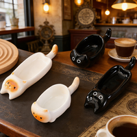 Assiette en céramique jetable en forme de chaton, peinte à la main, couleur personnalisée, pour sauce soja, vinaigre, assaisonnement pour fondue, haute qualité, mignonne