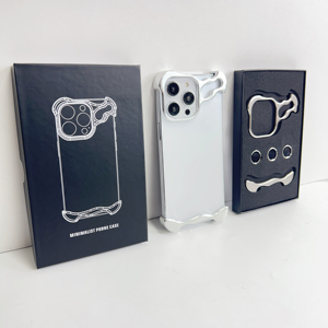 Haute qualité métal coin Pad cadre en aluminium pare-chocs téléphone étui pour <span class=keywords><strong>iphone</strong></span> 17 16 15 Pro Max caméra lentille protecteur couverture - Product Image 4