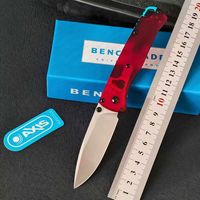 Couteau pliant de survie en milieu sauvage CN BM535 avec manche rouge, couteau pliant EDC, couteau à haute dureté