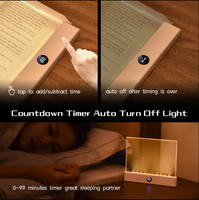 Lampe de lecture portable sans fil rechargeable à LED transparente pour livre, panneau lumineux pleine page, lampe plate pour lire au lit