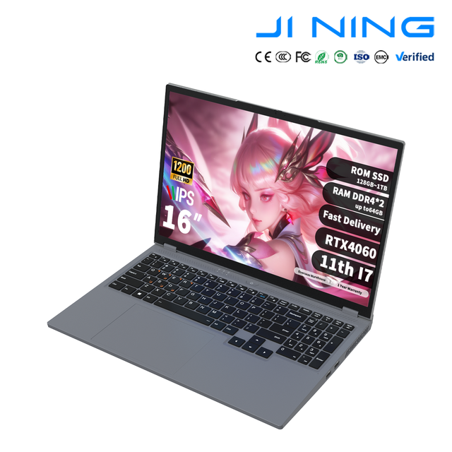New 16 Inch Gaming Laptop Intel Core I7 11370H 11th Gen RTX 4060 8GB 16GB 52GB 1TB SSD IPS DDR4 Notebook Win 11 Pro in Stock