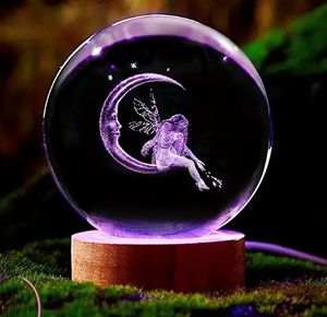 60mm fata sulla luna sfera di cristallo compleanno di san valentino luci regalo di natale multicolore palla luce notturna - Product Image 3