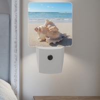 Étoile de mer corail coquille Plug in veilleuse 3D acrylique lampe crépuscule à l'aube capteur veilleuses Plug in mur pour chambre