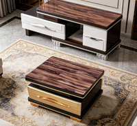 Ensemble meuble TV et table basse, style minimaliste de luxe léger, en MDF et verre trempé, pour salon, mobilier de maison