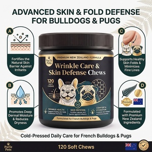 Masticables para el Cuidado <span class=keywords><strong>de</strong></span> Arrugas en <span class=keywords><strong>Perros</strong></span>, 120 Unidades, Suplemento para la Defensa <span class=keywords><strong>de</strong></span> la Piel del Bulldog Francés, Hidratación Premium, Humectación Profunda, Alivio <span class=keywords><strong>de</strong></span> Alergias, Marca Privada - Product Image 1