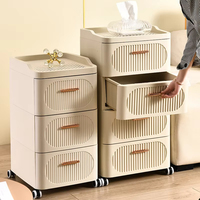 8006-4 Chariot de rangement roulant moderne à 4 tiroirs avec roues Armoire de rangement en plastique pour l'organisation de la chambre à coucher du bureau à domicile