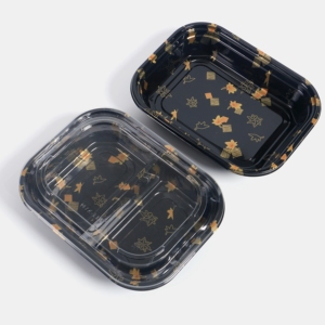 Plateaux à fruits en PET personnalisés, épais, noirs, jetables, écologiques, de qualité alimentaire, pour emballage intérieur, marque HYX, pour sushis - Product Image 6