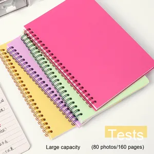 Cuaderno en espiral A5 con 80 hojas, cubierta de PVC de cuero de tapa dura, 100 páginas interiores para estudiantes universitarios, uso diario de escritura - Product Image 2