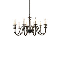 Lustre en cristal et laiton forgé américain, noir/doré, style rétro luxueux, pour salon, hôtel, lustres artisanaux