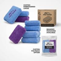 Applicateur de revêtement de voiture professionnel 13X9X4cm éponge en microfibre éponge réutilisable de couleur bleue éponge en microfibre pour une brillance durable