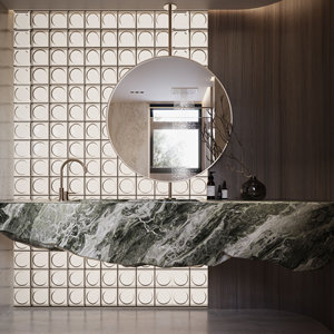 Lavabo de Mármol Beige con Vetas, Lavabo de Sobremesa para Hoteles de Lujo, Residencias, Apartamentos <span class=keywords><strong>Urbanos</strong></span>, Instalación en Balcones y Baños - Product Image 6