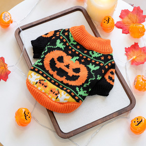 Manteau pour animaux de compagnie automne-hiver 2025 pour chiens et chats, pull déguisement citrouille d'Halloween, motif imprimé <span class=keywords><strong>bambou</strong></span> pour accessoires de Noël - Product Image 2