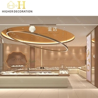 Comptoir de présentation de bijoux de luxe personnalisé pour showroom, design de boutique de bijoux, vitrine de bijoux, armoire de présentation de bijoux