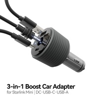 Adaptateur allume-cigare Star Mini pour voiture 12V/24V DC, convertisseur élévateur 24V, double ports USB, trois-en-un 60W sans redémarrage