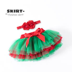 Ropa de verano para niña, faldas hinchadas para niña, vestidos de flores transpirables sólidos para niña - Product Image 3