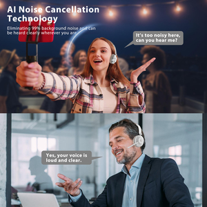 หูฟังพร้อมระบบตัดเสียงรบกวน สำหรับทีมสนทนา Skype Zoom แบตเตอรี่ใช้งานได้ยาวนาน - Product Image 6