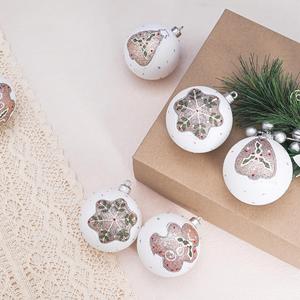 Handmade Festival <b>Decorations</b> Hand-Painted <b>Gingerbread</b> <b>Man</b> Snowflake Christmas Balls Plastic Full Color Hanging Tree - Product Image 3