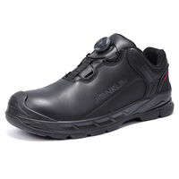 Chaussures de sécurité d'hiver JIANKUN unisexes, basses, en cuir pleine fleur, imperméables, avec embout en acier anti-écrasement, souples, confortables et légères