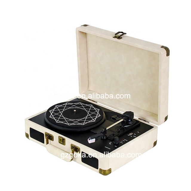 Dropshipping Vinyl Time Record Machine Gramophone Antigue BT Speaker Wooden Suitcase Home Audio Turntable Vinyl Record Player