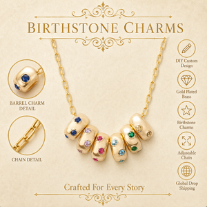 Kalung Batu Kelahiran Berlapis Emas Kuningan Haomi CE untuk Wanita, Liontin Bentuk Tong Kustom <span class=keywords><strong>DIY</strong></span>, Rantai Klip Kertas Berlapis, Hadiah Perhiasan untuknya - Product Image 1