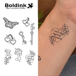Autocollants de <span class=keywords><strong>tatouage</strong></span> semi-permanents Boldink pour petits animaux, dessin animé, imperméables, résistants à la transpiration, d'une durée allant jusqu'à deux semaines, pingouin, chat - Product Image 6