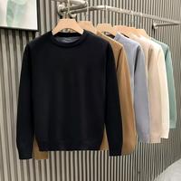 Pull col rond pour homme, nouvelle collection automne, couleur unie, style japonais décontracté, tendance, simple, élégant, tricoté, anti-boulochage