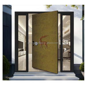 Porte tournante d'<span class=keywords><strong>entrée</strong></span> surdimensionnée personnalisée avec cadre en aluminium et charnières pivotantes importées du Japon - Product Image 1