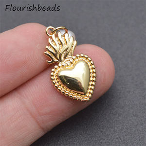 Nouveau Design sans Nickel Anti-<span class=keywords><strong>rouille</strong></span> <span class=keywords><strong>plaqué</strong></span> or perles naturelles ananas coeur charmes pendentifs pour bricolage femme bijoux - Product Image 4