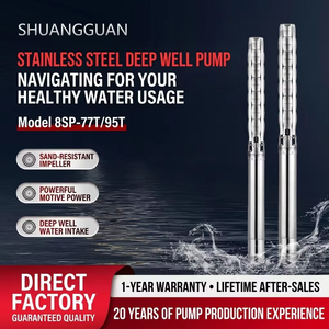 Pompe de puits profond 8SP à grand débit, moteur refroidi à l'huile, en acier inoxydable 304, à économie d'énergie, pour fontaine paysagère, modèle 8SP95-84/7-30, usage intensif - Product Image 4