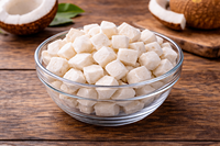 Cubos de Coco Veganos Liofilizados Sin Azúcar, Dulces y Tiernos, 100% Puro y Natural, Empaquetado a Granel, Nutritivo, Listo para Comer