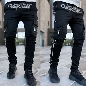 Wholesale Price Fashion Street Style Side <b>Cargo</b> Pockets Black Customize logo Skinny Men Track <b>Pants</b> - Product Image 6