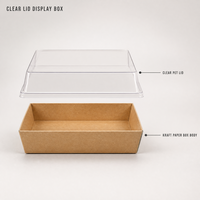 Boîte en papier kraft transparente pour charcuterie, présentoir pour boulangerie, pâtisserie, plateau froid à emporter