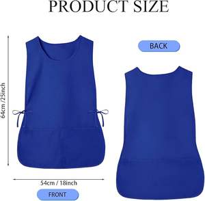 Delantal Personalizado Beckon <span class=keywords><strong>de</strong></span> Poliéster y Algodón, Delantal <span class=keywords><strong>de</strong></span> Trabajo con Lazos Laterales y 2 Bolsillos Profundos, Delantal Unisex para Cocina - Product Image 2