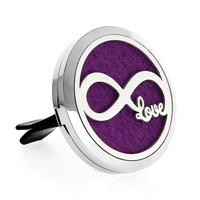 Diffuseur de voiture 35 mm en acier inoxydable 316L, motif libellule, avec clip de ventilation pour parfum de voiture et 10 tampons offerts