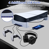 Support de base de protection horizontal PGTECH avec 4 concentrateurs USB pour PS5 Slim DE/UHD Dock Display Storage pour PS5 slim Controller Console