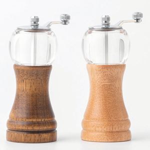 Nuevo Molinillo Manual de Sal y Pimienta de Madera Ecológico Premium Personalizado con Ventana Acrílica y Mango de Presión - Product Image 2
