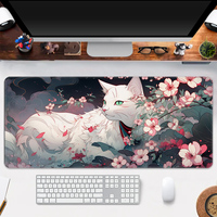 Grand tapis de souris à sublimation pour anime de jeu avec logo en caoutchouc écologique tapis de souris personnalisé blanc noir tapis de bureau blanc