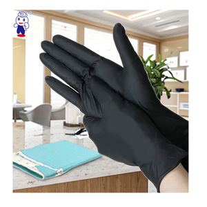 100 Pezzi Guanti Monouso in Nitrile Nero Senza Polvere per Esami Dentali e Touch Screen, Lunghezza 23cm, Economici e Sicuri - Product Image 1