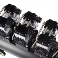 Compresseur d'air silencieux sans huile de qualité industrielle, faible bruit, 1500W*4, type piston, avec réservoir de 200 litres, 220V monophasé