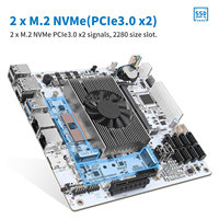 Placa base CWWK M11 NAS de 8 bahías i5-8265U con LAN dual de 2.5GbE I226V, 2x NVMe PCIe3.0x2, 4xPCIe, RAM DDR4, SSD 4C/8T, Mini ITX para PC.