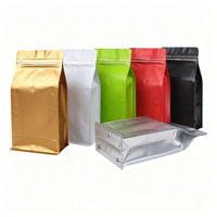 Sac d'emballage pour aliments pour animaux de compagnie à fond plat imprimé sur mesure avec fermeture éclair et pochette autoportante