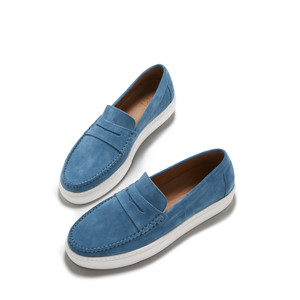 Mocassins à enfiler, en daim bleu pétrole - Product Image 3