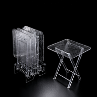 Table basse pliante moderne de luxe en acrylique avec plateau transparent et bordure dorée, meubles de salon extensibles et convertibles