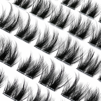 Extensions de cils auto-adhésives faites à la main, faux cils 3D volume, faciles à poser soi-même, naturelles, longues, volumineuses, réutilisables, douces et légères, 12 rangées