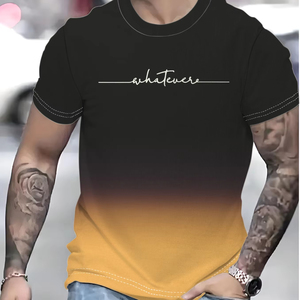 <span class=keywords><strong>Felpa</strong></span> sportiva Casual estiva da <span class=keywords><strong>uomo</strong></span> con scollo rotondo a <span class=keywords><strong>maniche</strong></span> <span class=keywords><strong>corte</strong></span> con stampa in maglia a colori sfumata - Product Image 2