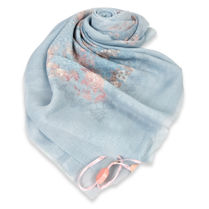 Best Collection Stylish Blue Ethnic Design Short Sleeve Cotton Hijab Scarf Breathable Free Spring Traditional Fashion for Muslim - Product Image 5