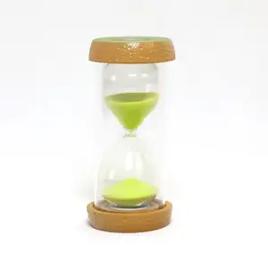 Wholesale Hour Glasses with Sand 60 Minutes Wooden Black Stand Hourglass Clock for Kitchen Classroom