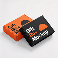 Modern Digital Printed Geometric Gift Box Orange Black Corrugated Cardboard Mailer Box Wholesale