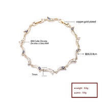 Nouvelle technologie Blue Crescent Cutout Style Fine Bracelet à breloques plaqué or 18 carats Femme Bracelets pour femmes